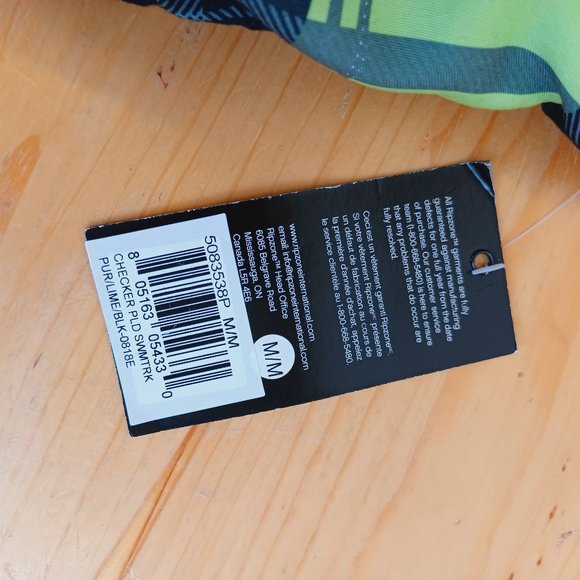 NWT! 👓 3/$40 Rip zone Men’s Swim Trunks Purple/ Lime/ Black Checkered (3598 - Picture 2 of 11